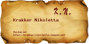 Krakker Nikoletta névjegykártya